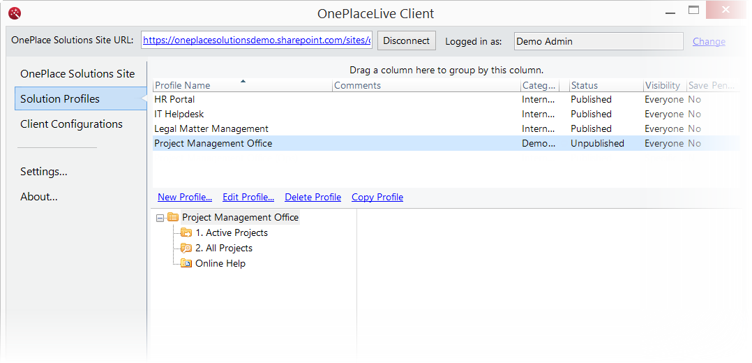 oneplacelive-client-screenshot